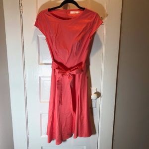 1950s Retro Style Coral Dress with Bow